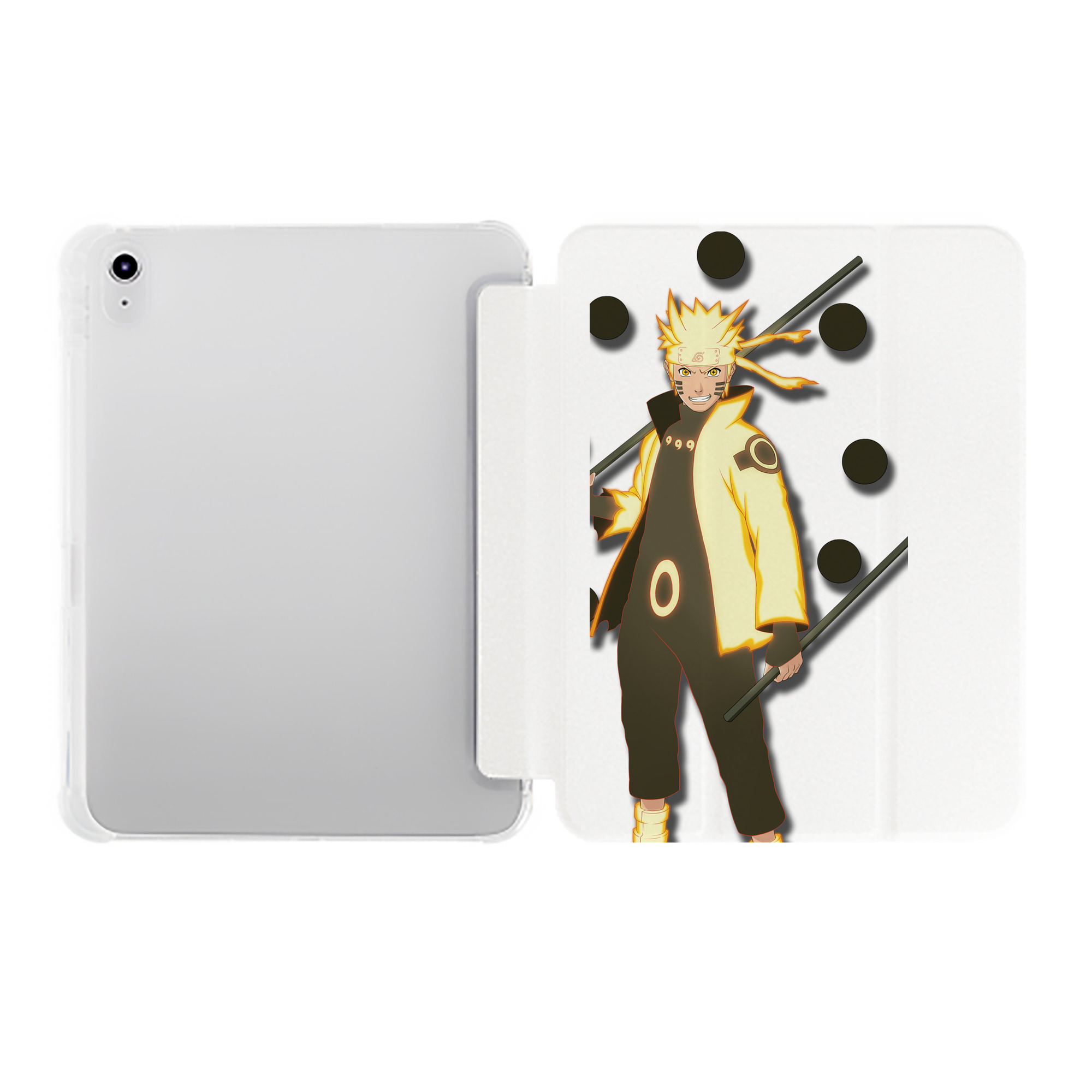 （画像用） NARUTO -ナルト- うずまき ナルト Uzumaki Naruto IPad ケース ペン収納付き 三つ折りスタンド PUレザー×シリコン 対応機種9.5/10.5/10.9インチ